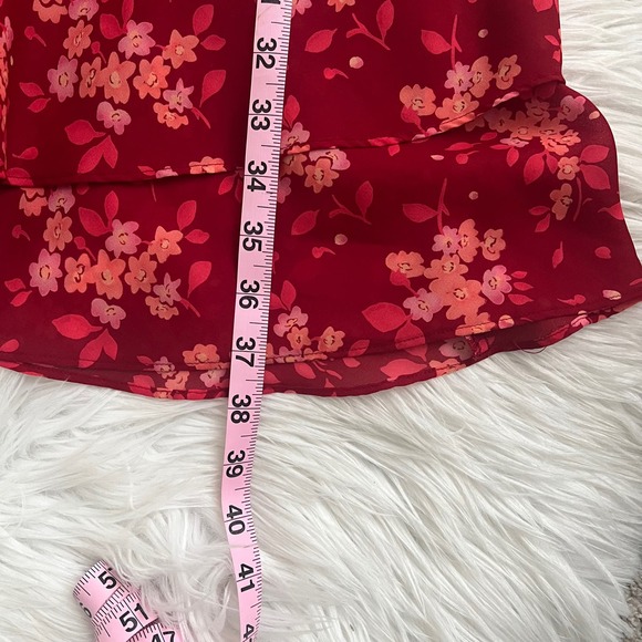 Ann Taylor Loft Red Floral Tank Top Dress Size 6 - Picture 7 of 7